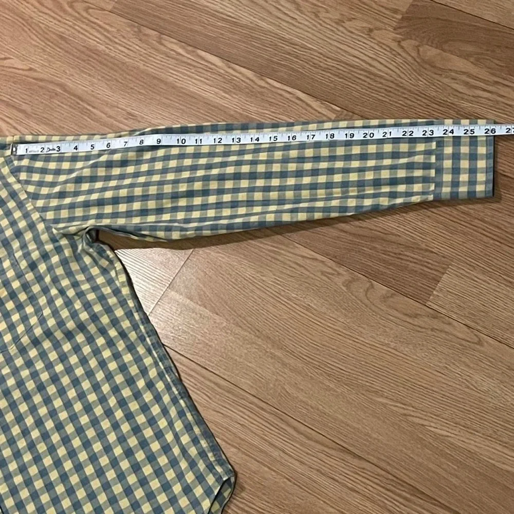 J.Crew Men’s Large Slim Fit Long Sleeve Button Down Shirt Yellow Blue Plaid